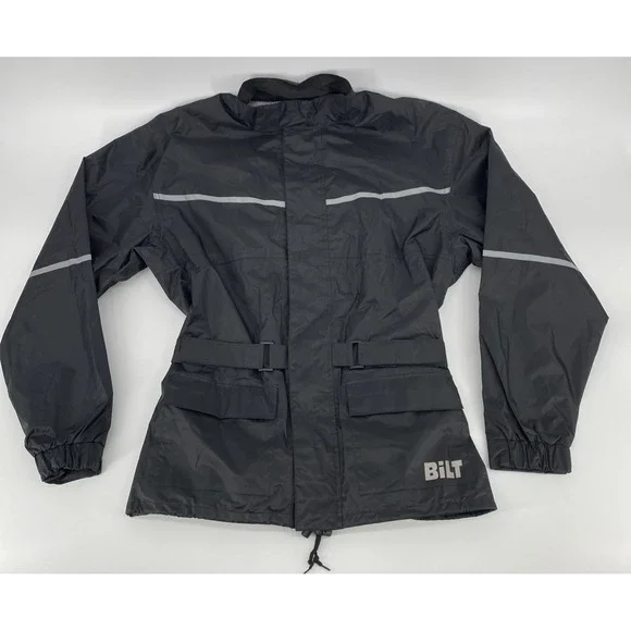 BiLt Motorcycle Jacket BLW 4 Waterproof Rain Shell Reflective Black Women's Med. - Picture 1 of 8